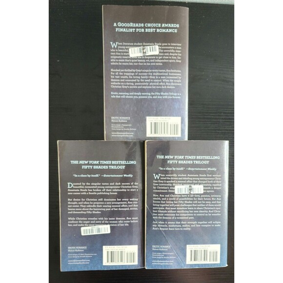 Fifty 50 Shades of Grey Trilogy Book Set Series By E L James, Paperback - GOOD - Picture 3 of 3
